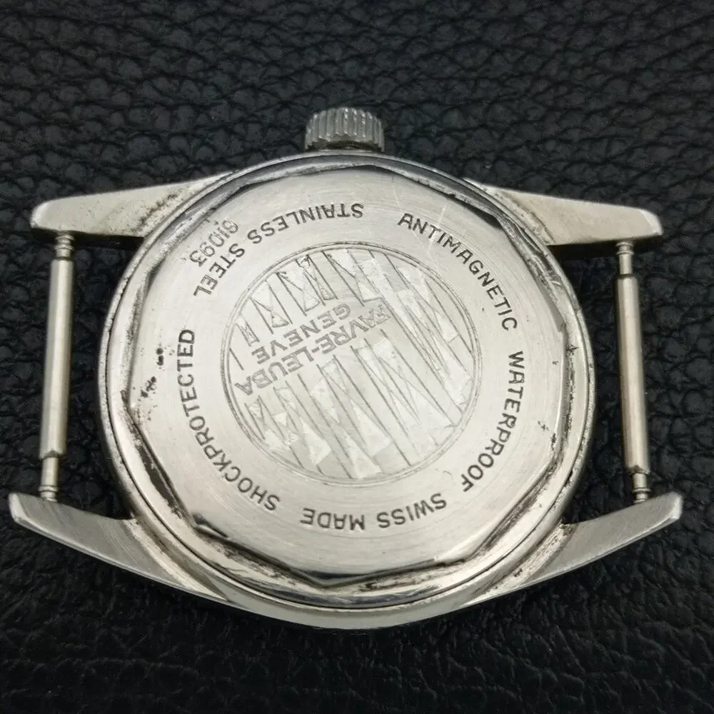 Vintage 1990 Favre Leuba Manual Mens Silver Watch W/Black NATO Strap